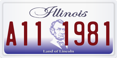 IL license plate A111981