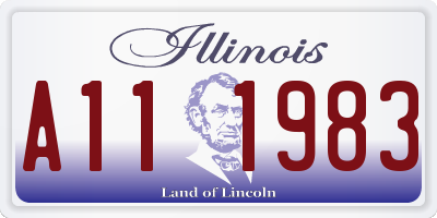 IL license plate A111983
