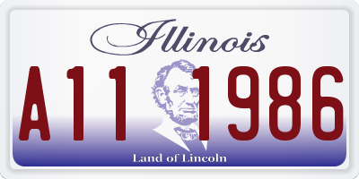 IL license plate A111986