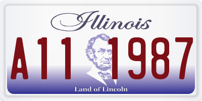 IL license plate A111987