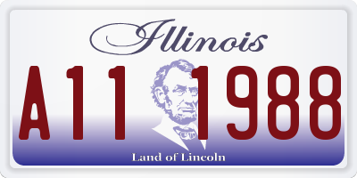 IL license plate A111988