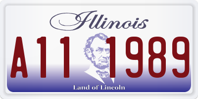 IL license plate A111989