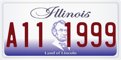 IL license plate A111999