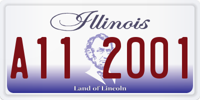 IL license plate A112001