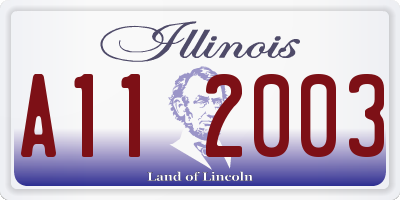 IL license plate A112003