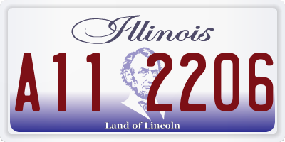 IL license plate A112206