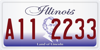 IL license plate A112233