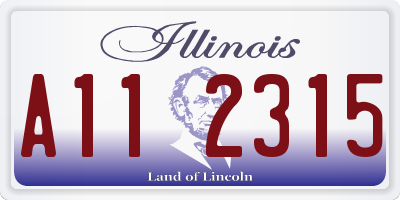 IL license plate A112315