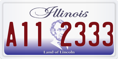 IL license plate A112333