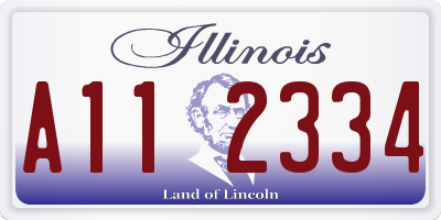IL license plate A112334