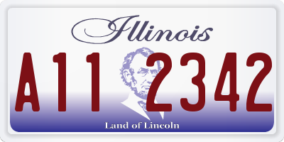 IL license plate A112342