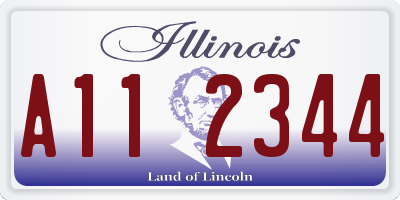 IL license plate A112344