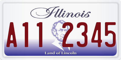 IL license plate A112345