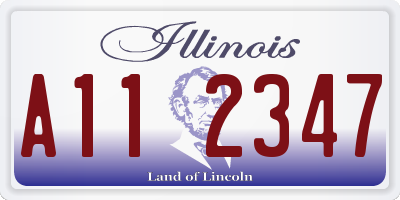 IL license plate A112347