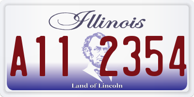 IL license plate A112354