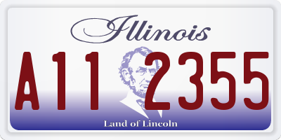IL license plate A112355