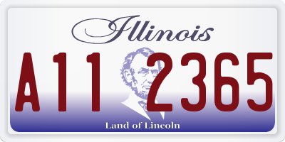 IL license plate A112365