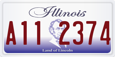 IL license plate A112374