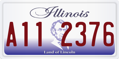 IL license plate A112376