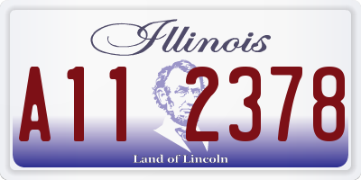 IL license plate A112378