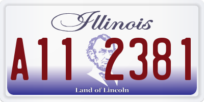 IL license plate A112381
