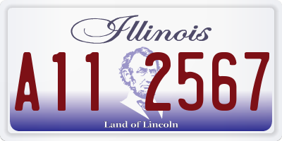 IL license plate A112567
