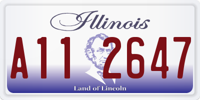 IL license plate A112647