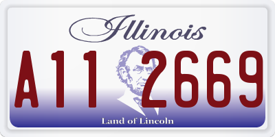 IL license plate A112669