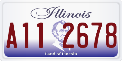 IL license plate A112678