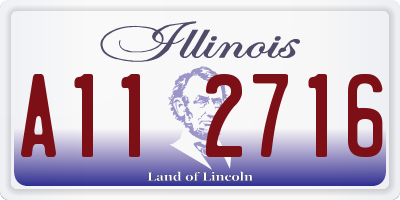 IL license plate A112716
