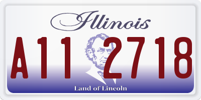 IL license plate A112718