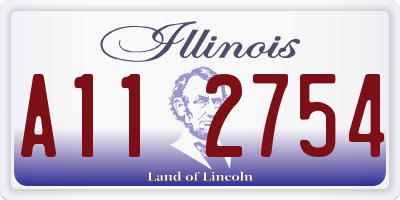 IL license plate A112754
