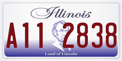 IL license plate A112838