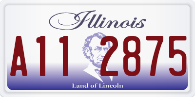 IL license plate A112875