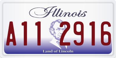 IL license plate A112916