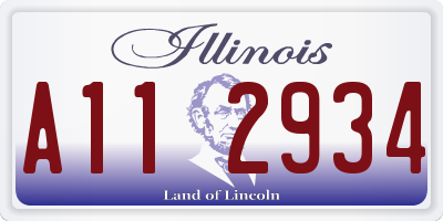 IL license plate A112934