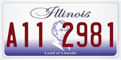 IL license plate A112981