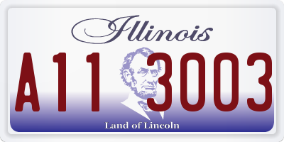 IL license plate A113003
