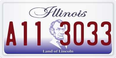 IL license plate A113033