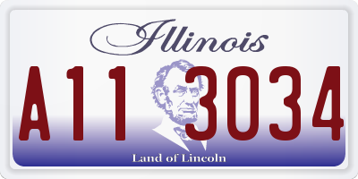 IL license plate A113034