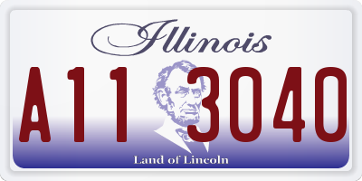 IL license plate A113040