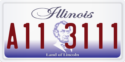 IL license plate A113111