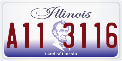 IL license plate A113116