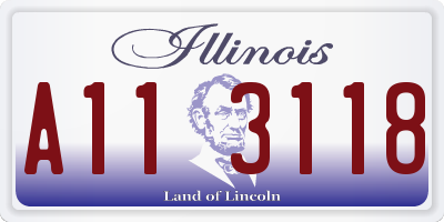 IL license plate A113118