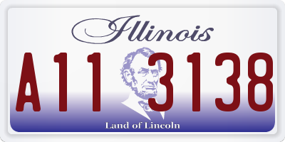 IL license plate A113138