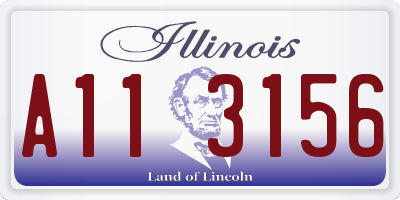 IL license plate A113156