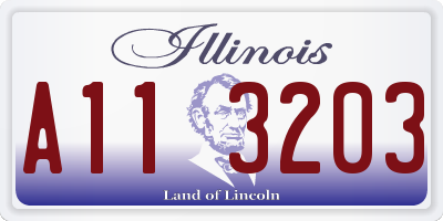 IL license plate A113203