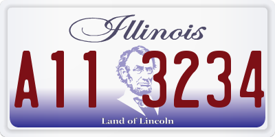 IL license plate A113234
