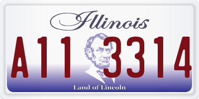 IL license plate A113314
