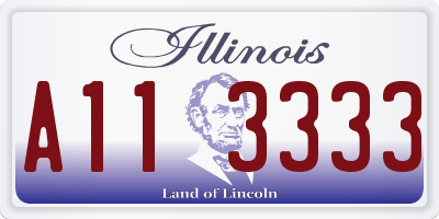 IL license plate A113333